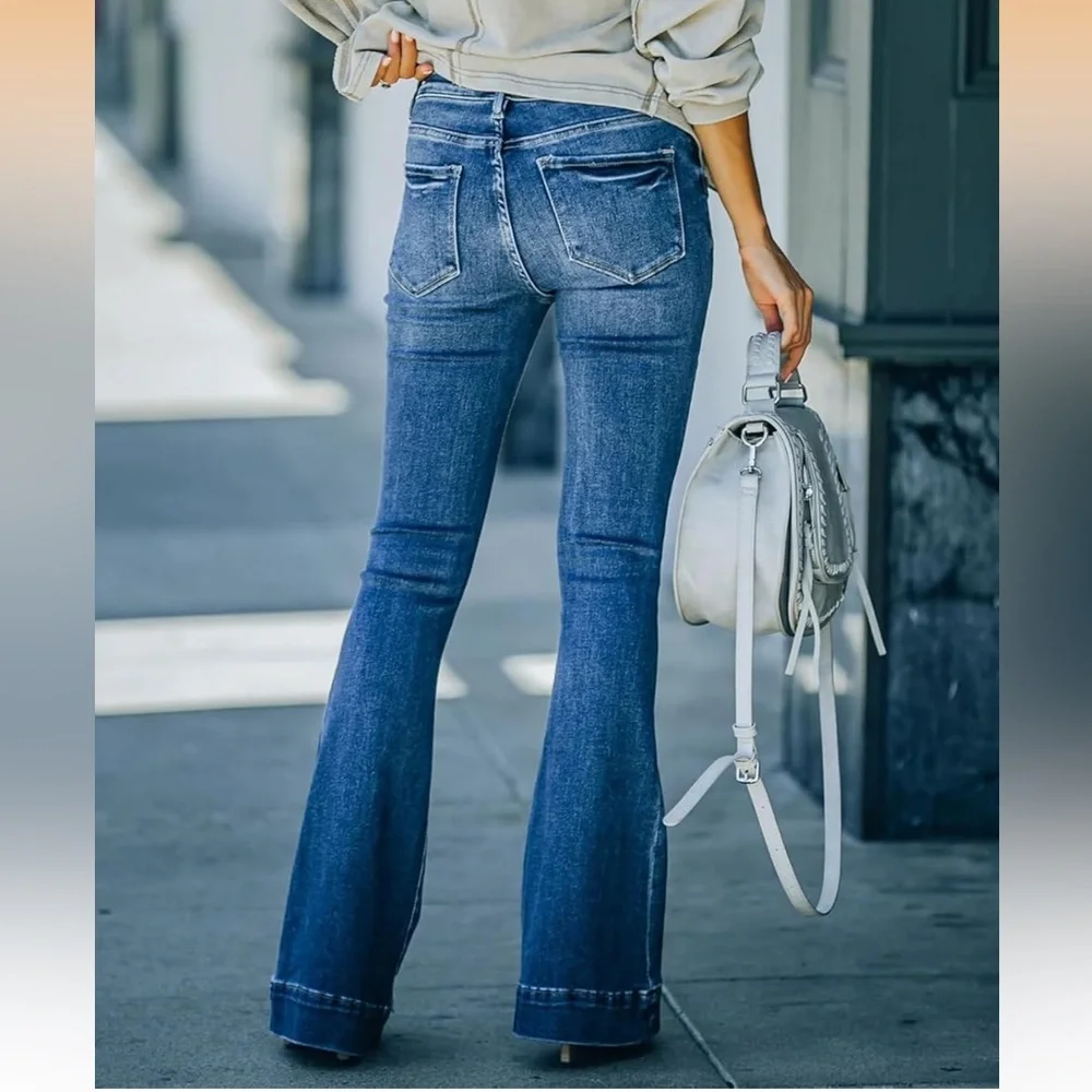 Women's Flare Bell Bottom Jeans - Picture 6 of 8